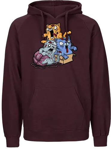 Zombiekatzen - cat, katze, zombie, creepy, cute - Fairtrade Hoodie