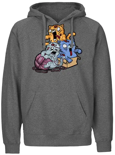 Zombiekatzen - cat, katze, zombie, creepy, cute - Fairtrade Hoodie