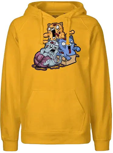 Zombiekatzen - cat, katze, zombie, creepy, cute - Fairtrade Hoodie