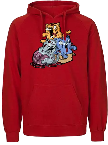 Zombiekatzen - cat, katze, zombie, creepy, cute - Fairtrade Hoodie