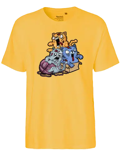 Zombiekatzen - cat, katze, zombie, creepy, cute - Fairtrade T-Shirt