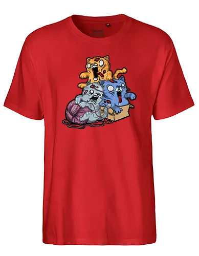 Zombiekatzen - cat, katze, zombie, creepy, cute - Fairtrade T-Shirt