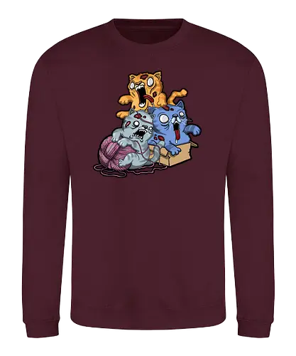 Zombiekatzen - cat, katze, zombie, creepy, cute - Sweatshirt