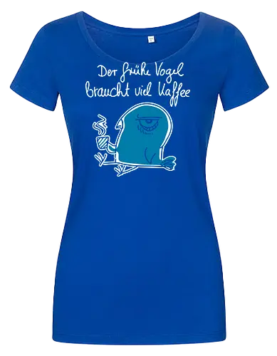 Der frühe Vogel braucht viel Kaffee - kaffee, koffein - Women T-Shirt