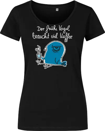Der frühe Vogel braucht viel Kaffee - kaffee, koffein - Women T-Shirt