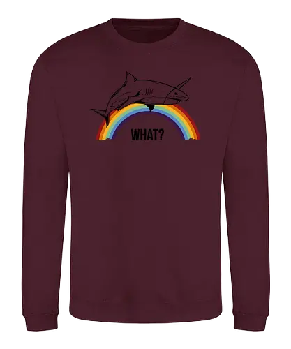 What? - fun, shark, what, meme - Sweatshirt