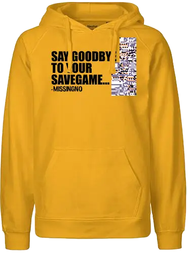 Goodbye Savegame - gaming, missingno, pocket, monster - Fairtrade Hoodie