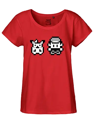 8Bit Poke - gaming, gelb, classic, retro, monster, pocket, manga, anime, ash, yellow - Fairtrade Girl Shirt