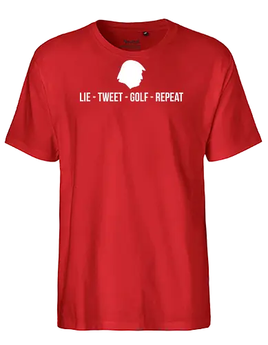 Lie Tweet Golf Rept - dynamitfrosch, trump, president, politik - Fairtrade T-Shirt