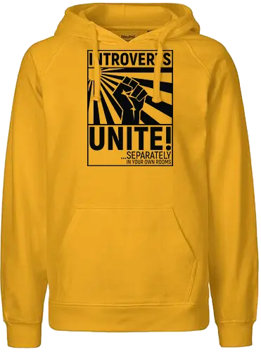Introverts Unite - introverts, introvertiert, sozialphobie, angst, communism, kommunismus, poster, unite, unity - Fairtrade Hoodie