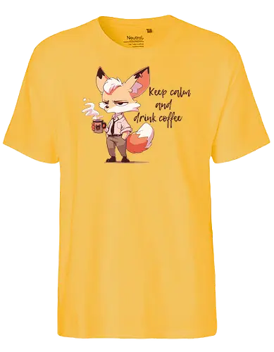 Coffee Fox - coffee, kaffee, fuchs, mornings - Fairtrade T-Shirt