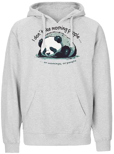 Morning Panda - mornings, panda, cute, eule, lerche - Fairtrade Hoodie