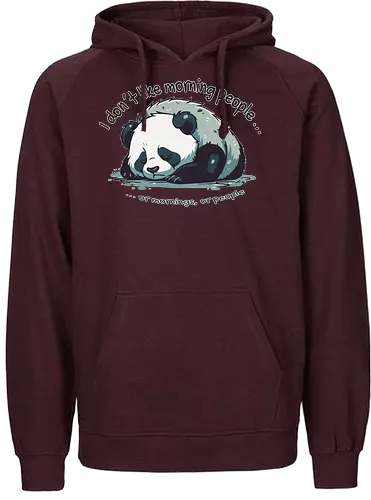 Morning Panda - mornings, panda, cute, eule, lerche - Fairtrade Hoodie
