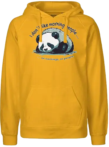 Morning Panda - mornings, panda, cute, eule, lerche - Fairtrade Hoodie