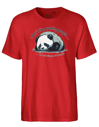Morning Panda - mornings, panda, cute, eule, lerche - Fairtrade T-Shirt