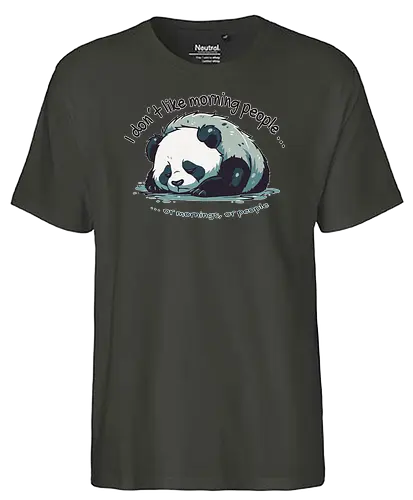 Morning Panda - mornings, panda, cute, eule, lerche - Fairtrade T-Shirt