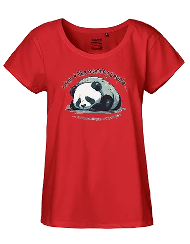 Morning Panda - mornings, panda, cute, eule, lerche - Fairtrade Girl Shirt
