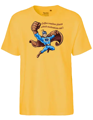 Captain Coffee - coffee, caffeine, superhero - Fairtrade T-Shirt