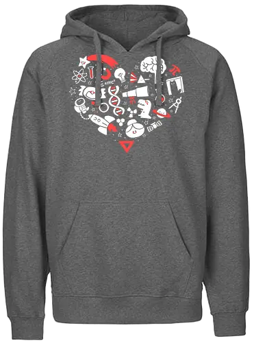 I Love Science - science, wissenschaft, liebe, love, herz, hrt - Fairtrade Hoodie