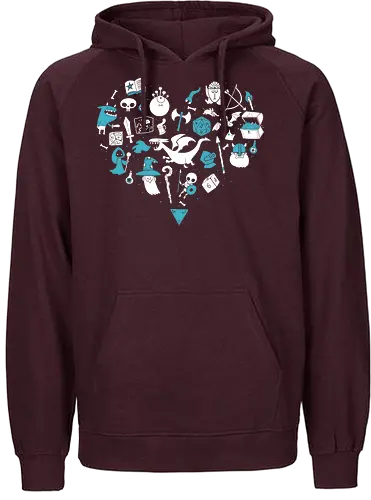 I love Gaming - i love gaming, i love, liebe, games, pen and paper, dragons, zauberer, magic, dice, würfel, Pen and Paper - Fairtrade Hoodie