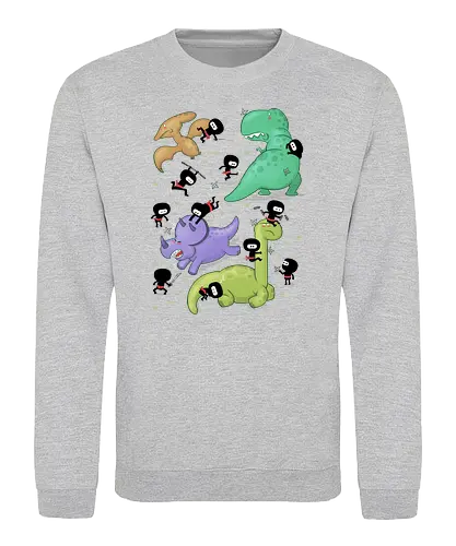 Ninjas vs. Dinosaurs - ninja, ninjas, dinosaurier, dino, dinos, dinosaur, echse, japan - Sweatshirt