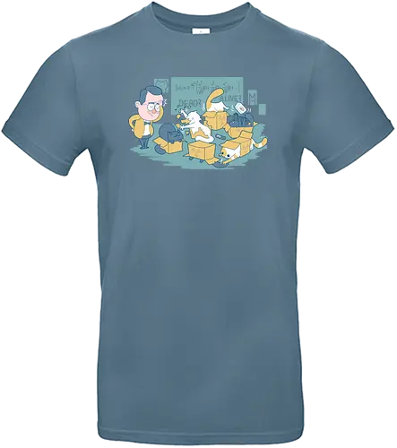 Schroedingers Cats are doing it wrong - science, wissenschaft, schrödingers katze, fail, meme, karton, cat, neko, katze, box, schroedinger's cat - Standard T-Shirt
