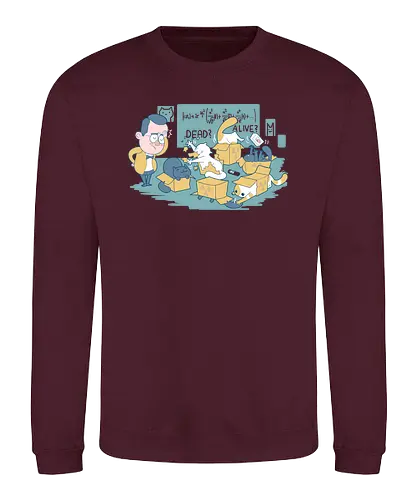 Schroedingers Cats are doing it wrong - science, wissenschaft, schrödingers katze, fail, meme, karton, cat, neko, katze, box, schroedinger's cat - Sweatshirt