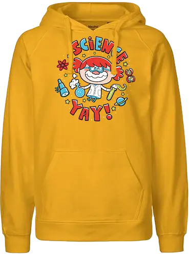 Science! Yay! - science, wissenschaft, nerd, chemie, physik, astronomy, astronomie, labcoat, labor, kittel, fun - Fairtrade Hoodie