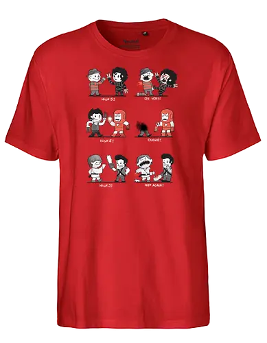 Some people shouldn't high 5 - freddy, iron man, edward, luke - Fairtrade T-Shirt