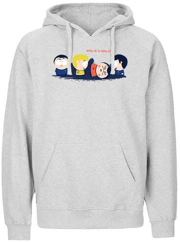 OMG he is dead jim - trek, mccoy, southpark, kenny - Fairtrade Hoodie