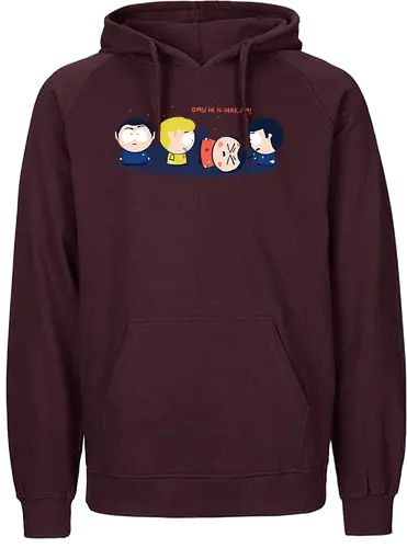 OMG he is dead jim - trek, mccoy, southpark, kenny - Fairtrade Hoodie