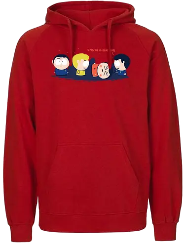 OMG he is dead jim - trek, mccoy, southpark, kenny - Fairtrade Hoodie