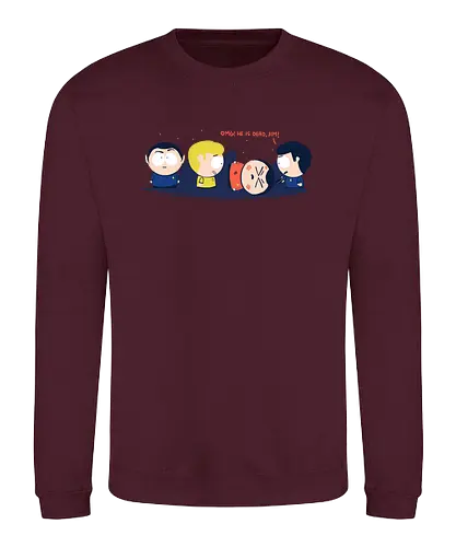 OMG he is dead jim - trek, mccoy, southpark, kenny - Sweatshirt