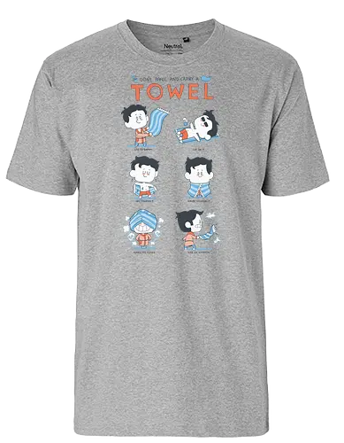 Dont worry carry a towel - handtuch, anhalter, adams, space, buch, 42, hitchhikers guide, galaxy, scifi, science fiction - Fairtrade T-Shirt