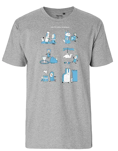 how to catch a knight - monthy python, holy grail, heiliger gral, bunny, ritter, knight, attack - Fairtrade T-Shirt