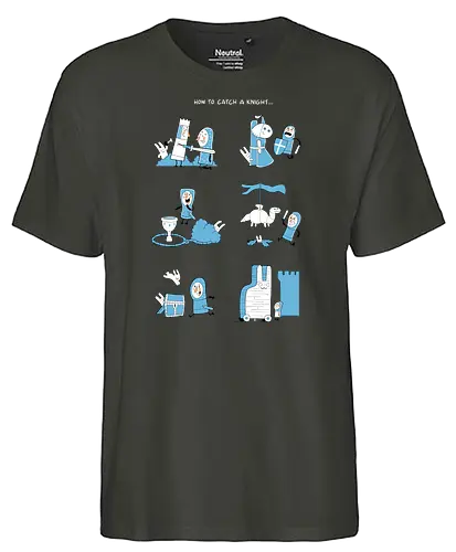 how to catch a knight - monthy python, holy grail, heiliger gral, bunny, ritter, knight, attack - Fairtrade T-Shirt