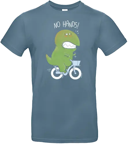 T-Rex tries biking - dinosaurier, t-rex, tyrannosaurus, kaiju, biking, no hands, oh no - Standard T-Shirt