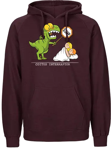 Coitus Interraptor - Coitus, Interraptor, Coitus Interruptus, raptor, dino, saurier, dinosaurier, velociraptor, veloceraptor - Fairtrade Hoodie