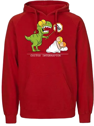 Coitus Interraptor - Coitus, Interraptor, Coitus Interruptus, raptor, dino, saurier, dinosaurier, velociraptor, veloceraptor - Fairtrade Hoodie