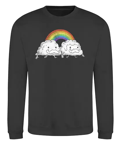Gay Clouds - gay, cloud, lgbt, rainbow, fun - Sweatshirt