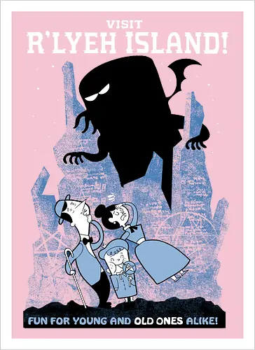 Visit R'lyeh Island - cthulhu, call of cthulhu, monster, fantasy, Old oConsole - Artprint