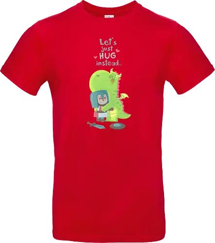 Let's just hug - dragon, hug, knight, fantasy, rpg, love, friendship, liebe, umarmung, freundschaft - Standard T-Shirt