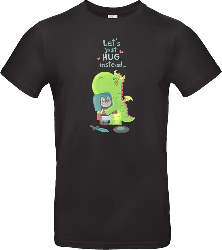 Let's just hug - dragon, hug, knight, fantasy, rpg, love, friendship, liebe, umarmung, freundschaft - Standard T-Shirt