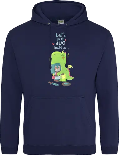 Let's just hug - dragon, hug, knight, fantasy, rpg, love, friendship, liebe, umarmung, freundschaft - Standard Hoodie