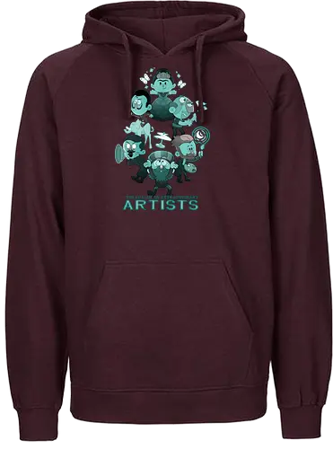 League of Extraordinary Artists - Artist, kunst, Künstler, da vinci, leonardo, van gogh, Frieda Kahlo, picasso - Fairtrade Hoodie