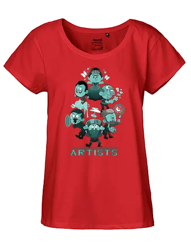 League of Extraordinary Artists - Artist, kunst, Künstler, da vinci, leonardo, van gogh, Frieda Kahlo, picasso - Fairtrade Girl Shirt