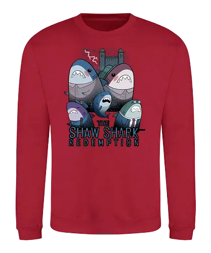 The Shaw Shark Redemption - movie, mashup, fun, Shawshank Redemption, film, king, shark, stephen king, Prison - Sweatshirt