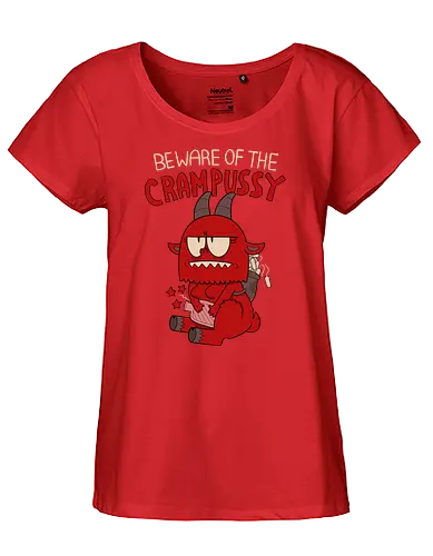 Crampussy - cramps, krampus, menstruation, devil, period - Fairtrade Girl Shirt