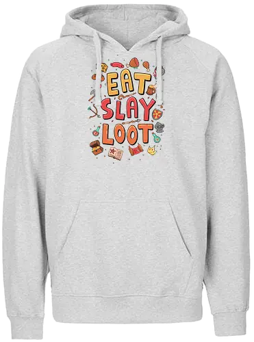 Eat. Slay. Loot. - rpg, fantasy, dungeon, dragon, pen and paper, gaming - Fairtrade Hoodie