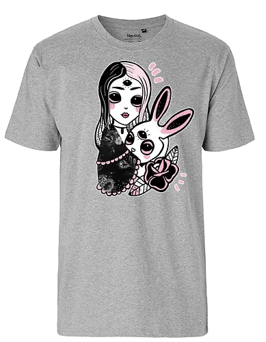 Dark Alice - alice, dark, goth, bunny - Fairtrade T-Shirt